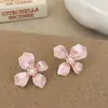 Diseño Romántico Francés Simple Elegante Pendientes de Flor Azul Perla Brillante Pendientes Elegantes de Moda Personalizados para Mujer