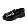 Weiwei Girl 105-16 Mocasines de Suela Gruesa para Mujer 2026 Nuevo Estilo Zapatos de Cuero de Suela Blanda con Moneda Dorada Pequeña para Mujer Estilo Británico