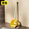Pá de lixo para gatos de cabo longo transfronteiriça, colorida em blocos, espessa, de grande capacidade, pá com filtro de areia para limpeza de gatos