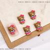 Accesorios de uñas de Hello Kitty con diseño de dibujos animados de piel negra, anillo de natación hawaiano para vacaciones, lazo de gato KT, accesorios de armadura hechos a mano