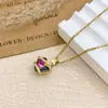 Collar con Flores de Colores y Diseño de Corazón, Accesorios de Collar Corazón del Océano para Mujeres, Temperamento de Lujo Ligero, Regalo Versátil para Mejor Amiga