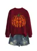 Amazon eBay sitio independiente moda casual elegante mujer libro calabaza cuello redondo manga larga sudadera para exportación