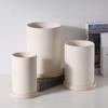 Maceta Cilíndrica Alta Arcilla Cruda Lisa Transpirable Absorbente de Agua Porcelana Plantas Verdes Flores Nórdico Simple Bricolaje Pintado a Mano