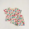 Conjunto de Bebé de Tela de Seda de Hielo Holgado Verano Manga Corta Pantalones Cortos Pijama Infantil Niños y Niñas Ropa Fresca para Casa Ropa de Aire Acondicionado