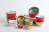 Latas Personalizadas para Alimentos Vaporizables a Alta Temperatura, Latas Metálicas, Tazones de Hojalata, Tazones Pequeños Dorados, Latas de Fácil Apertura, Latas Selladas de Dos Piezas
