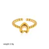 Europa y Estados Unidos transfronterizo anillo de oro de 18 quilates 26 letras inglesas anillo de apertura ajustable con cuentas de burbuja suministro de comercio exterior