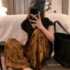 Pantalones de pijama de algodón y seda para casa de verano, longitud de nueve puntos, talla grande, pantalones casuales holgados a cuadros para casa, cómodos 05