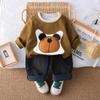 Traje de Otoño para Niño 2025 Nuevo Bebé Manga Larga Traje de Dos Piezas Estilo Occidental Traje de Primavera y Otoño para Bebé Niño Una Pieza Dropshipping