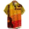 Camisa de Hombre con Estampado Completo Elástica en Cuatro Lados con Cuello de Solapa Digital 3D Transfronteriza Serie Hawaiana de Alta Gama