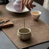Pequeno incensário cerâmico de três pernas com cinzas de planta, para uso doméstico, ferramentas de incenso para cerimônia do chá chinesa, para incenso em varetas, porta-incenso, interno