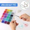 24 Compartimentos Accesorio Cuentas Sueltas Cadena de Vidrio Barnizado Collar Accesorios para Joyería Caja Pequeña Cuentas Color Sólido Colorido DIY