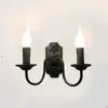 Lámpara de pared de vela retro, lámpara de pared candelabro de hierro forjado estilo campo americano, lámpara de mesita de noche estilo europeo para dormitorio, iluminación de pasillo o recibidor, adecuada para crear un ambiente acogedor en una casa de huéspedes