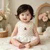 Enterizo de Verano para Bebé Niña Estilo Nuevo Sin Mangas para Bebé Punto de Lunares Dulce Moda Coreana Tendencia Ropa de Exterior Traje para Gatear
