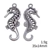 Colgante de Caballito de Mar de Plata Antigua 35X14mm 1.9g Accesorios DIY de Comercio Exterior Fabricante Mayorista Más Vendido Transfronterizo