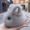 En stock felpa pequeño conejo de jade llavero de coche colgante adorable muñeco de dibujos animados mini pelo de visón colgante de conejo de jade