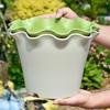 Atacado do Fabricante Vaso de Flor de Resina Borda Franzida Doméstico Espessado Plástico Interno Varanda Vaso de Renda Ondulada de Alto Valor