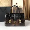 Bolsa de Ombro Retrô Mais Vendida no Exterior, Versátil de Alta Qualidade com Temperamento para Mãe, Bolsa de Mão de Couro Envernizado com Estampa de Cobra de Luxo Leve, Bolsa Transversal