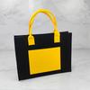Nova Bolsa Tote de Feltro Color Block, Bolsa Tote de Feltro Criativa e Fashion, Presente para o Festival do Barco-Dragão, Personalização de Lembrança de Feltro