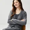 Cardigan de Tricô de Caxemira com Gola V Novo Outono e Inverno para Mulheres Manga Longa Versátil Botões Casaco Suéter de Lã Top Suéter de Lã de Luxo Leve