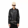 Estilo hip-hop, leve, inspirado nas ruas, zíper duplo, ajustável, couro texturizado, rock and roll, estilo motociclista, jaqueta de couro slim fit para homens