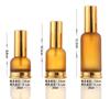 Frasco de Vidro para Óleo Essencial, Cabeça de Bomba Dourada para Essência, Frasco Secundário, Frasco Redondo para Perfume, Loção Cosmética, Frasco Vazio Portátil para Amostra