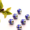 Cobre Puro Esmalte Cloisonné de Goteo de Aceite Cuentas de la Verdad de Seis Palabras 8 mm Accesorios de Pulsera Dieciocho Cuentas Redondas de Esmalte Cloisonné Cuentas Espaciadoras