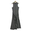 Vestido para Mujer, Verano, Alta Gama, Cuello Medio Alto, Falda Ajustada a las Caderas de Chica Sexy, Cintura con Tiras, Chaleco Adelgazante, Falda Larga