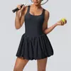 Novo Macacão Legal Saia de Tênis Sexy Lindo Bolso Traseiro Bottom Culotes Fitness Cor Sólida Vestido Esportivo para Mulheres