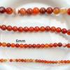 Nuevas cuentas sueltas de piedra natural ágata roja rayada china, cuentas redondas, cuentas para hacer pulseras y collares DIY, material para accesorios con cuentas
