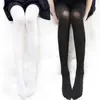 Medias Primavera y Otoño Grosor Medio Calcetines Negros para Mujer Terciopelo Anti-enganche Pantalón Interior Blanco Fino