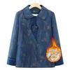 80 Casaco Plus Peludo Feminino de Outono e Inverno para Avós Idosas Casaco de Pelo de Visão Mãe 60 70 Casaco de Senhora Idosa