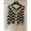 Comercio Exterior Ebay Aliexpress Calado Ganchillo Gasa Manga Larga Cuello en V Top para Mujer