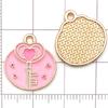 Colgante de Corazón de Aleación con Goteo de Aceite Rosa de Venta Caliente Transfronterizo Nuevo Colgante DIY Pulsera Collar Accesorios de Joyería