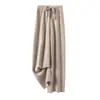 Pantalones de Lana 100% Pura de Pierna Ancha con Cintura Elástica y Cordón para Otoño e Invierno, Casual Holgado Versátil con Caída Rectos de Lana
