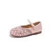 Sapatos Femininos Novo Estilo Primavera e Outono 2026 Sapatos Infantis de Couro Princesa Sapatos de Cristal para Meninas Sapatos de Dança Estilosos para Crianças Maiores