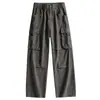 Calça de Trabalho ACU Masculina Multi-bolsos Resistente para Trabalho Pesado, 26 Outono/Inverno Novo Estilo de Rua Americano Calça Casual de Perna Larga para Homens