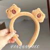Diadema de Felpa de Capibara para Mujer Lavar Cara Maquillaje Mascarilla Facial Diadema Dibujos Animados Lindo Capibara Accesorios para el Cabello Lazo