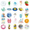 50 Piezas de Pegatinas de Graffiti Estilo Ins de Playa Verano Pequeñas Frescas Creativas Decorativas para Funda de Teléfono Móvil Pegatinas para Cuaderno Guka
