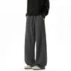 Pantalones de chándal para hombre de corte angulado de alta resistencia, color blanco y gris, marca moderna estilo americano, corte holgado, caída suave, pierna ancha, pantalones deportivos casuales