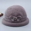 Chapéus para mulheres de meia-idade e idosos chapéu de inverno quente para mãe com veludo grosso chapéu de pescador para idosos chapéu de lã tricotado para vovó