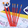Juego de pinceles de aceite de nailon con mango rojo Weizhuang para gouache, acuarela, acrílico, pincel de pintura para niños y estudiantes, venta al por mayor