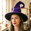 Sombrero de Bruja Morado para Disfraz de Halloween Sombrero de Bruja Mágica Oscuro Gótico para Mujer Tocado Sombrero de Mago del Festival de Fantasmas