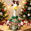 Disfraz de ganso navideño con diadema de reno y vestido de estampado a cuadros, juego completo de decoraciones y ropa para ganso de jardín exterior