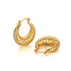 Brincos exagerados europeus e americanos bolsa de chifre banhada a ouro das mulheres padrão espiral de metal todos os brincos de estilo ocidental brincos estilo nicho