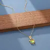 Nueva cadena de clavícula de lujo estilo coreano, collar versátil de acero de titanio de moda para mujer, colgante simple clásico de circón, accesorio versátil