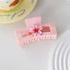 Pinza para el pelo estilo coreano estilo ins, pinza de garra cuadrada de flor, elegante de alta gama, accesorios para el pelo para moño en la parte posterior de la cabeza, pinza de tiburón