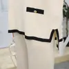 Comercio Exterior Transfronterizo Amazon Moda Ropa de Mujer 2025 Primavera y Verano Comercio Exterior Elegante Casual de Manga Corta Traje de Pantalón de Punto para Mujer