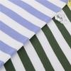 Tela al por mayor del fabricante para ropa casual, Tela de punto piqué de una cara de algodón puro, Tela a rayas verdes teñida en hilo 100% algodón