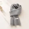 Bufanda 100% Lana Merino Pura Australiana Color Sólido Bufanda Cálida Tejida Unisex Invierno Versátil Calidad Alta Calentador de Cuello de Lana