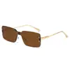 2025 transfronterizos nuevos gafas de sol cuadradas sin montura moda personalidad diseño cuadrado simple gafas de sol versátiles europeas y americanas